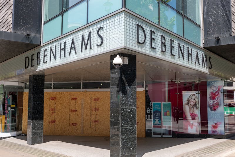 shuttered debenhams store oxford street