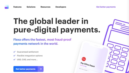 Home page of Flexa