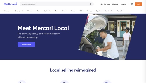 Home page of Mercari Local