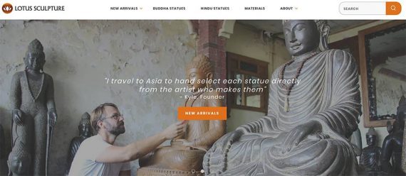 Screenshot of Lotus Sculpture home page