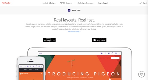 Home page of Adobe Comp