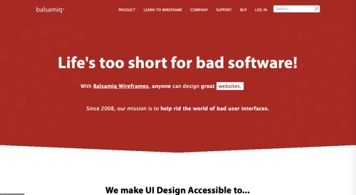 Home page of Balsamiq
