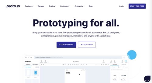 Home page of Proto.io