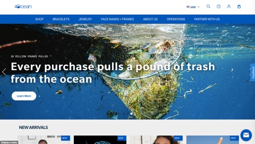 Home page of 4ocean