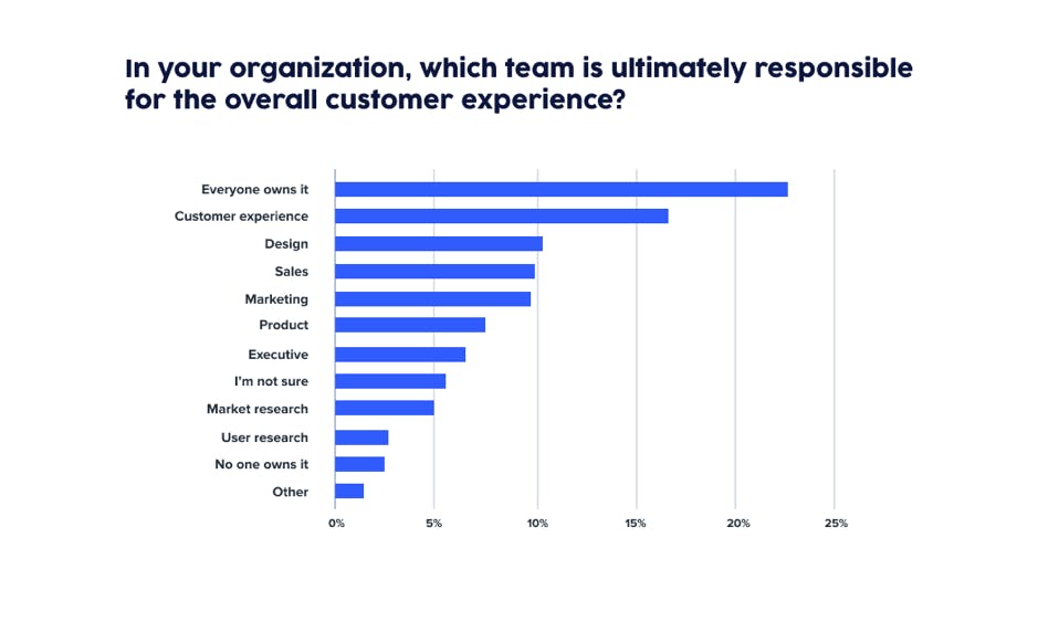 chart: who is responsible for CX in your org?
