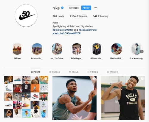 Nike Instagram Profile