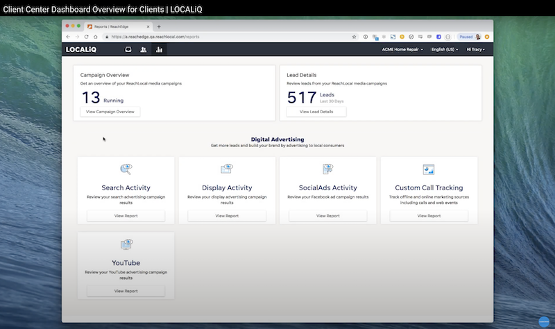 cross-channel marketing - example of a cross-channel reporting dashboard