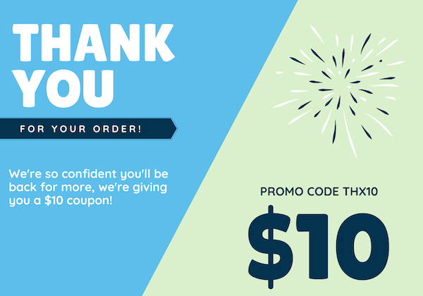 thank you for your purchase message - with  coupon