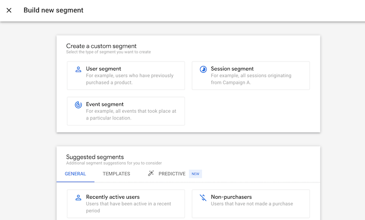 google analytics segment builder