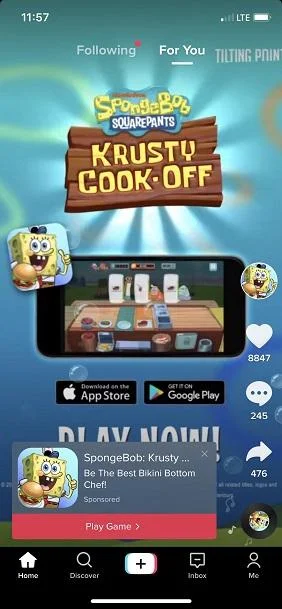 social media advertising - tiktok ad example