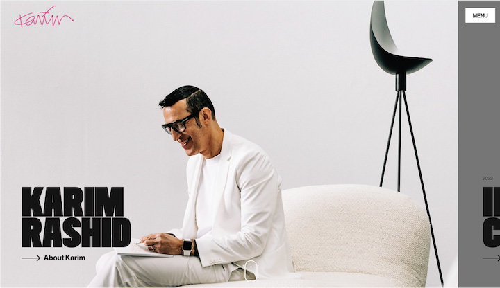 portfolio website examples - karim rashid