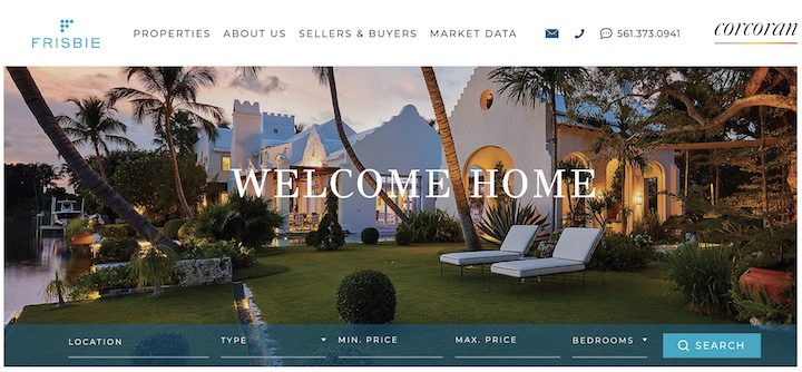 real estate business website examples - frisbie