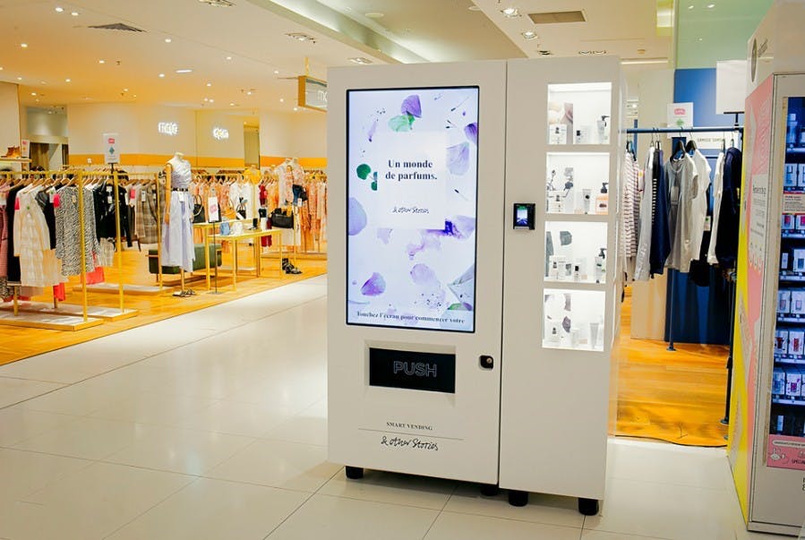 & other stories cosmetics vending machine in galeries lafayette paris