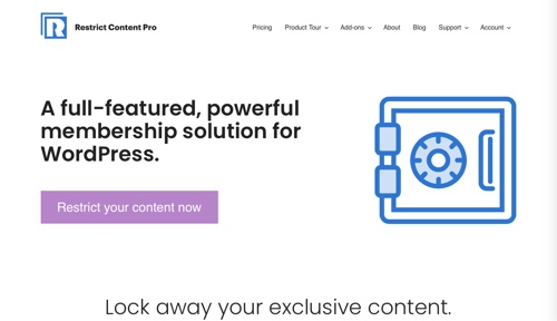 Home page of Restrict Content Pro