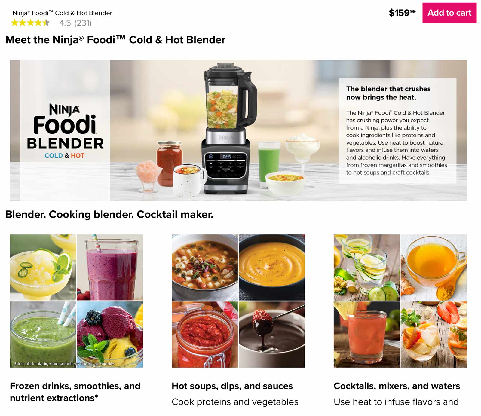 Ninja Foodi Blender page