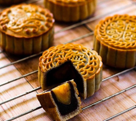 Photo of mooncakes, which resemble cupcakes