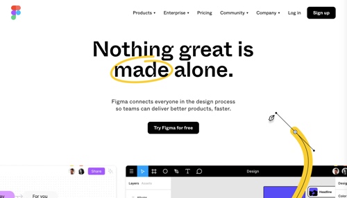 Home page of Figma