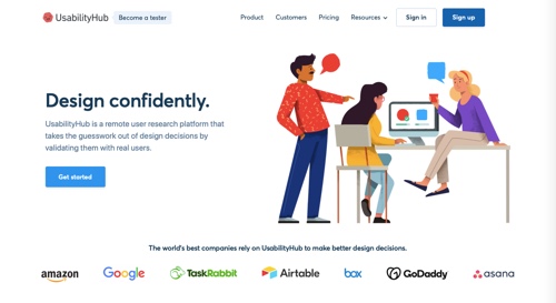 Home page of UsabilityHub
