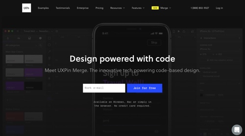 Home page of UXPin