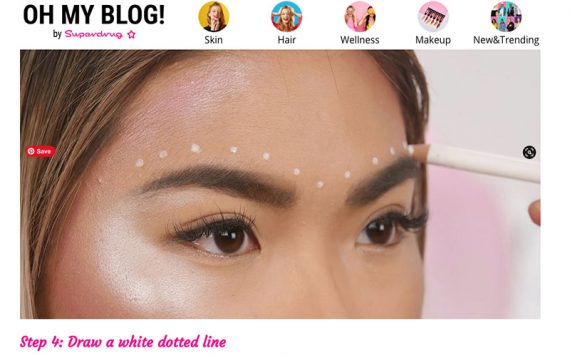 Screenshot from the Superdrug makeup tutorial
