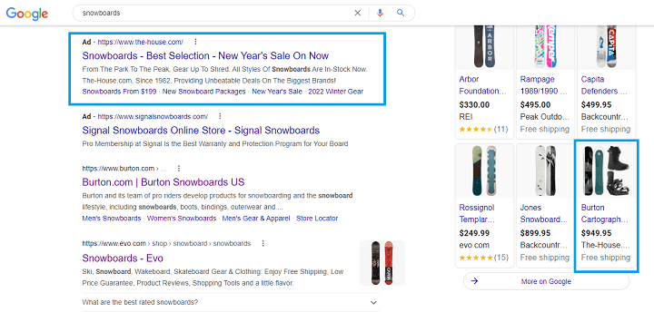 google ads for small businesses - example of a small business multichannel google ads strategy with search and shopping ads