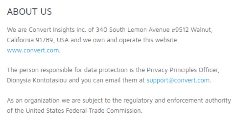 example of a user-friendly privacy page