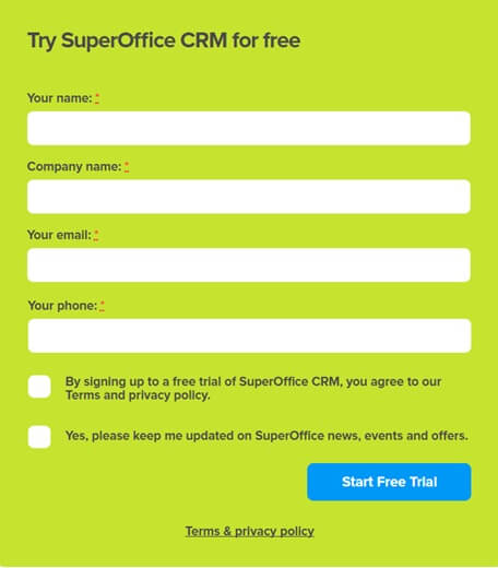 superOffice CRM free collect data