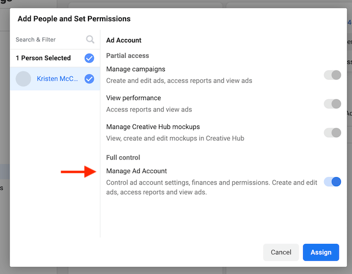 how to advertise on facebook - user permissions