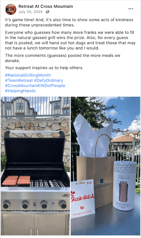 july marketing ideas grilling month facebook contest