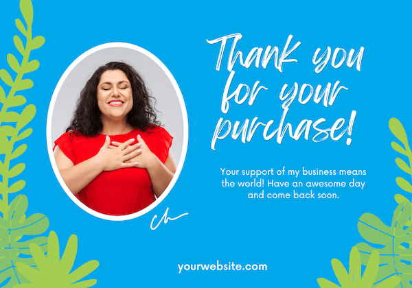 thank you for your order images - template with headshot