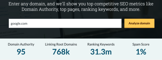 how to get backlinks - moz domain authority metric