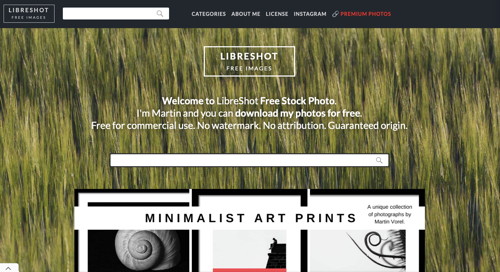 Screenshot of LibreShot home page.