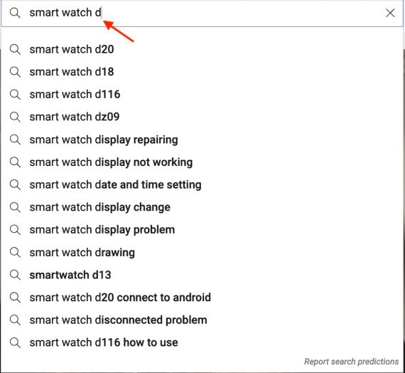 Screenshot from YouTube for "smart watch d."