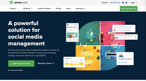 Home page of Sprout Social