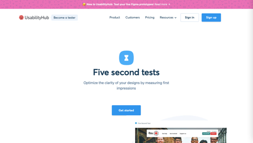 UsabilityHub - Five Second Tests website.