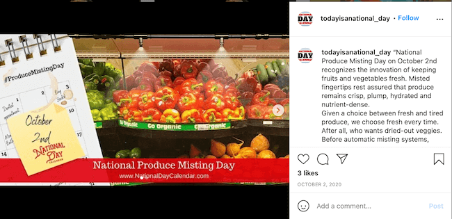 october marketing ideas: produce misting day